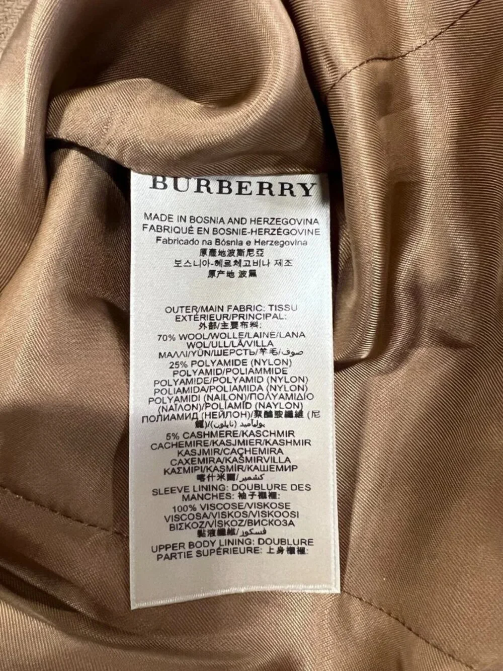 Burberry Beige Wool Dayesmoore Trench Coat Size 14 - Picture 4 of 4